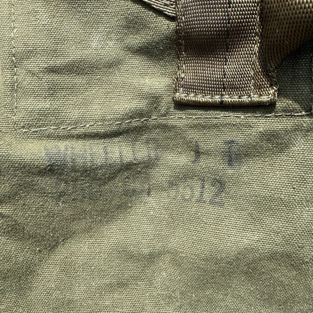 Military Duffle Bag Rucksack W/straps Canvas TOP LOAD Army Olive Green Brown USA